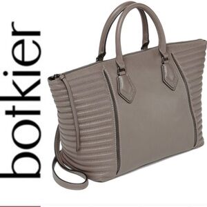 Botkier Grey Leather Top Handle Moto Satchel NWT